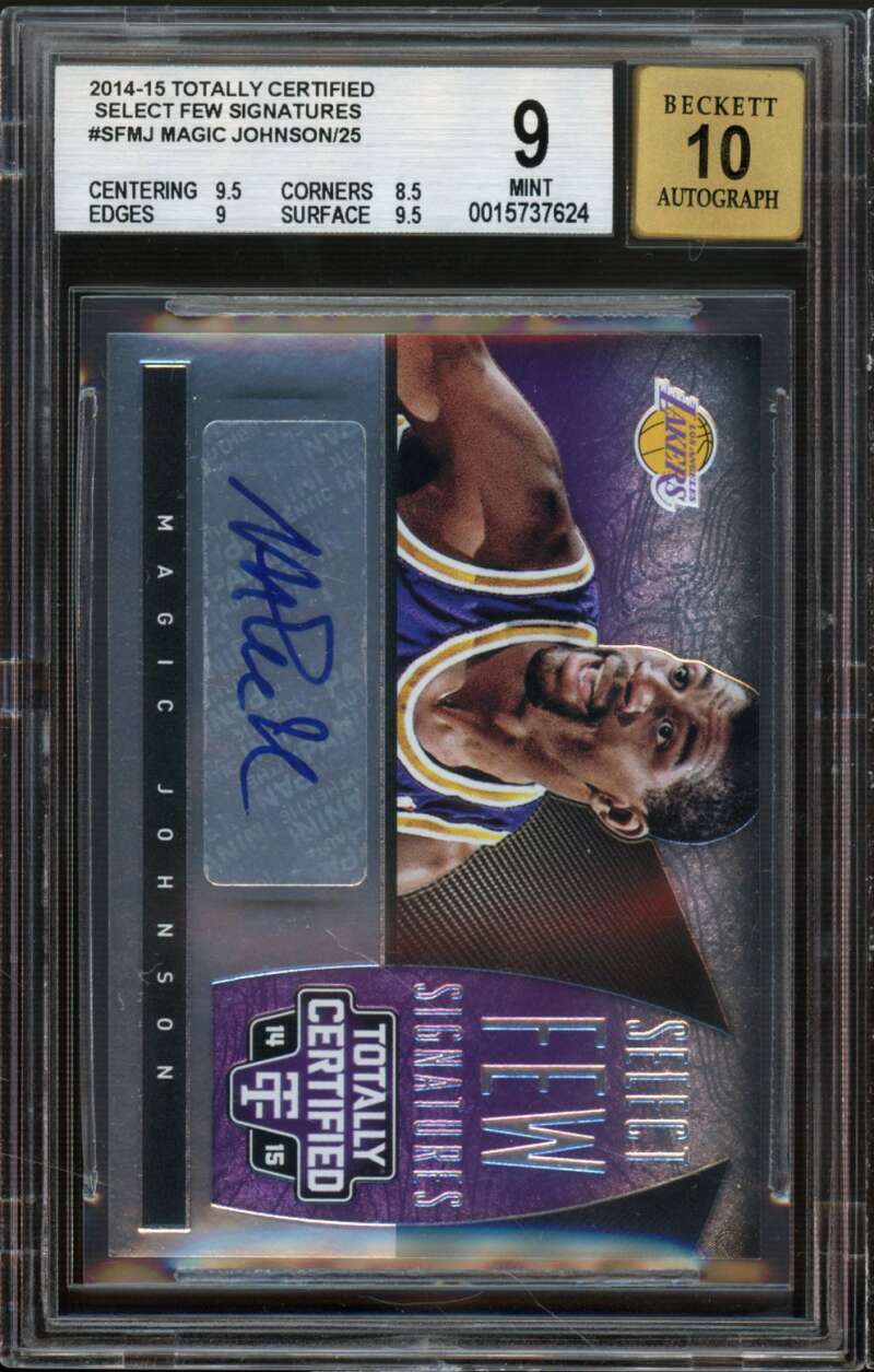 Magic Johnson Card 2014-15 Totally Certified Select Few Signatures #SF-MJ BGS 9 Image 1