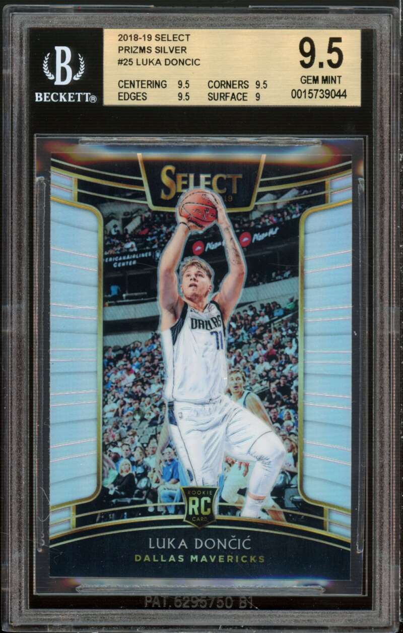 Luka Doncic Rookie Card 2018-19 Select Prizms Silver #25 BGS 9.5 (9.5 9.5 9.5 9) Image 1