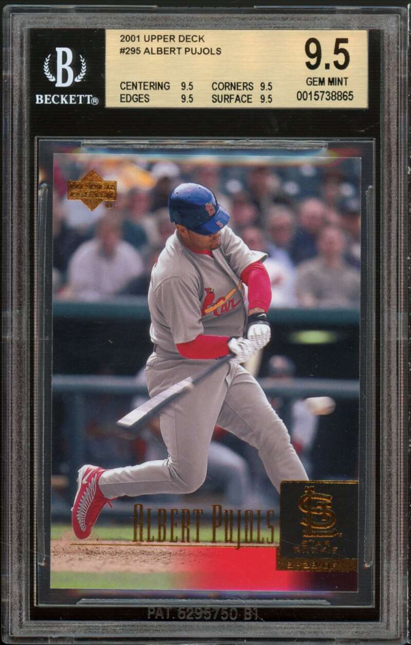 Albert Pujols Rookie Card 2001 Upper Deck #295 BGS 9.5 (9.5 9.5 9.5 9.5) Image 1