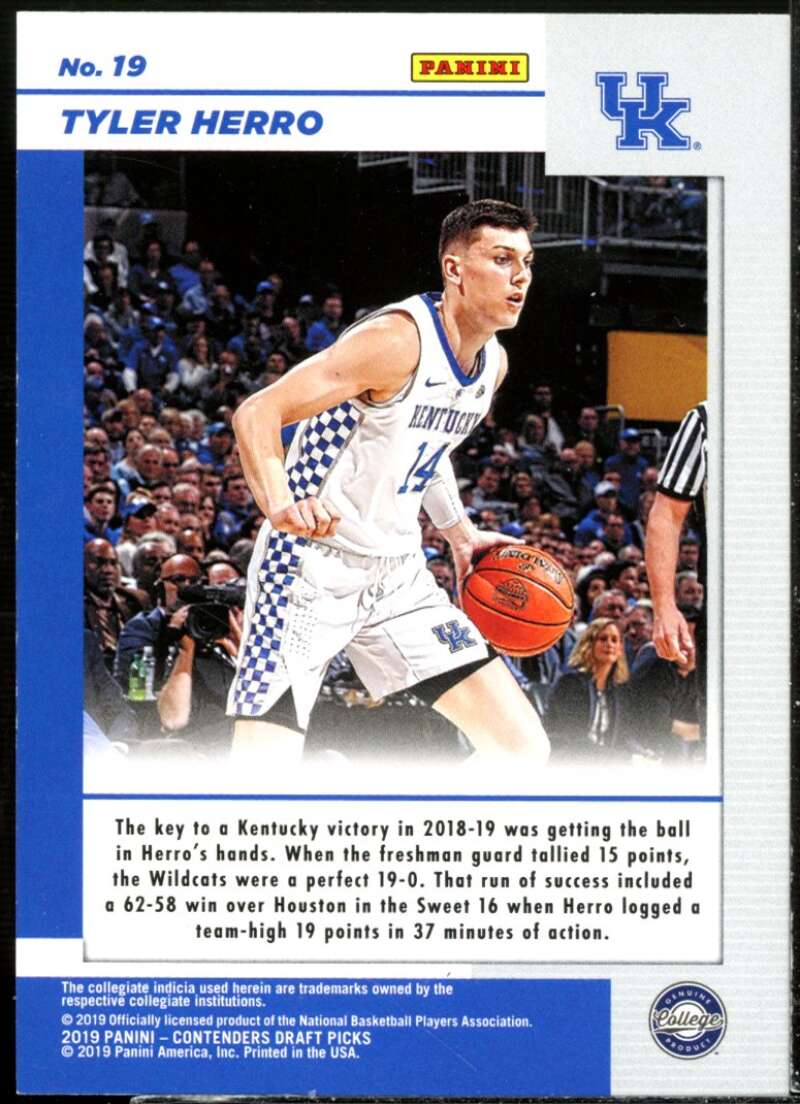 Tyler Herro Rookie 2019-20 Panini Contenders Draft Picks Game Day Tickets #19  Image 2