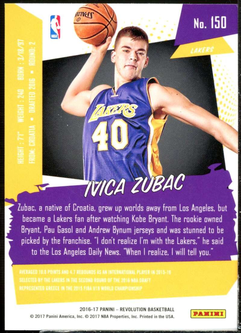 Ivica Zubac Rookie Card 2016-17 Panini Revolution #150  Image 2