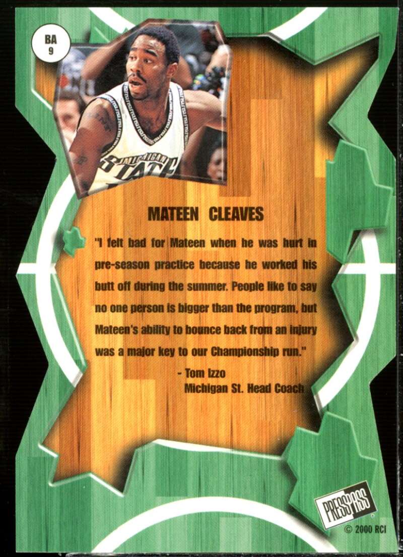 Mateen Cleaves Rookie Card 2000 Press Pass Breakaway #BA9  Image 2