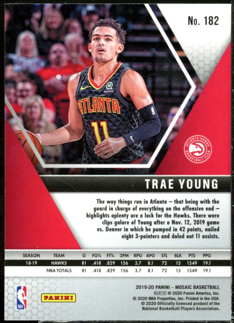 Trae Young Card 2019-20 Panini Mosaic #182  Image 2