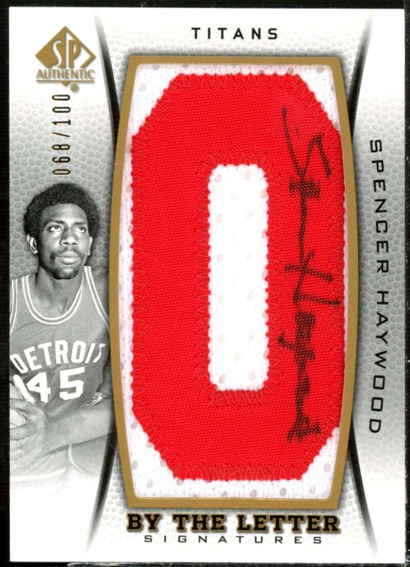 Spencer Haywood Card 2012-13 SP Authentic By The Letter Signatures #SH  Image 1