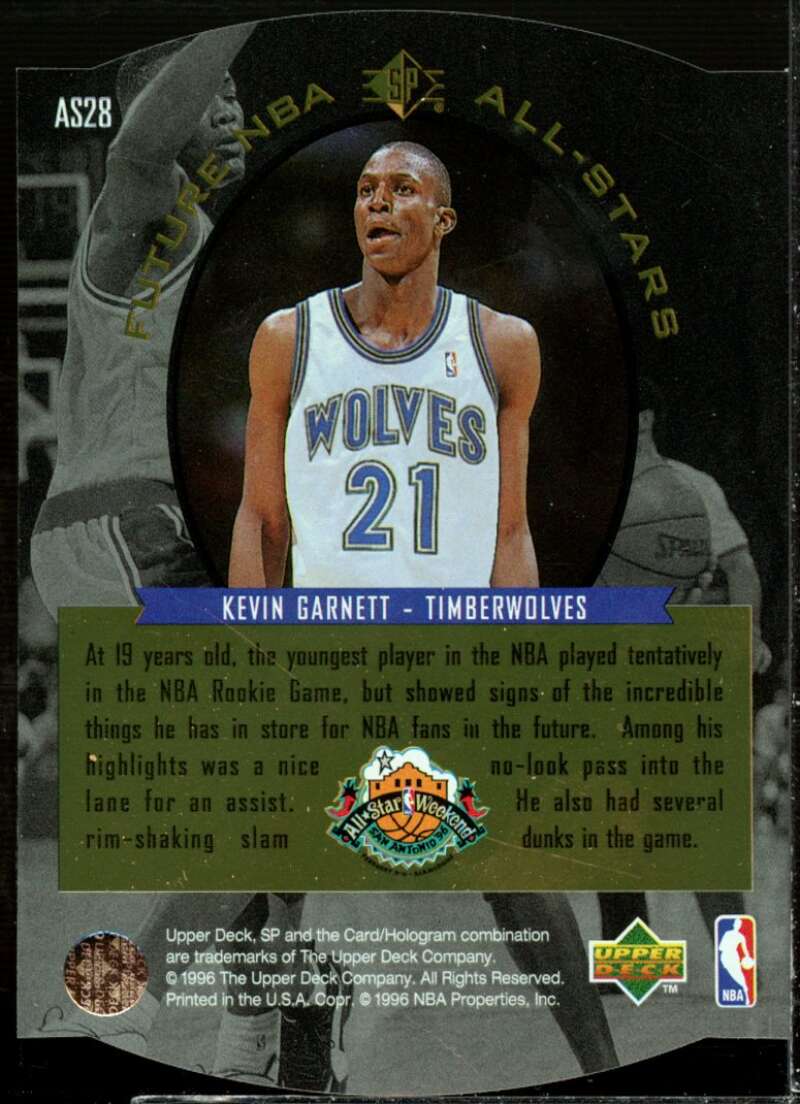 Kevin Garnett Card 1995-96 SP All-Stars Gold #AS28  Image 2