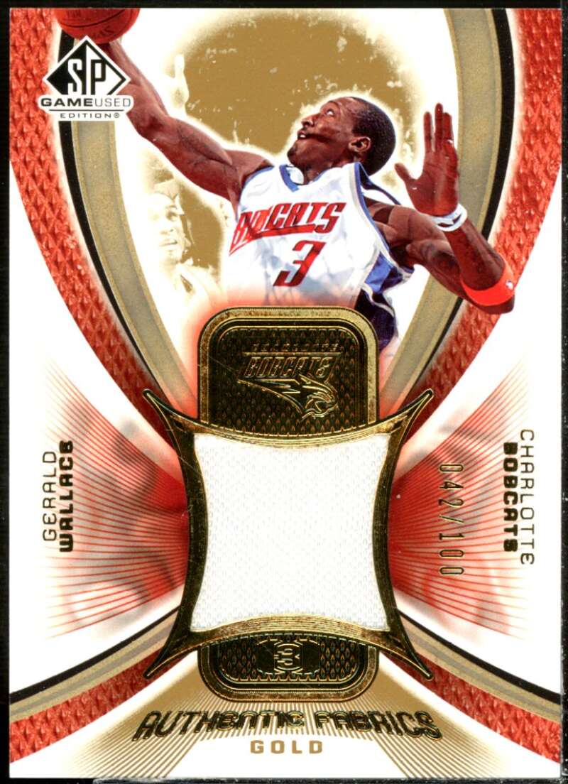 Gerald Wallace Card 2005-06 SP Game Used Authentic Fabrics Gold #GW  Image 1
