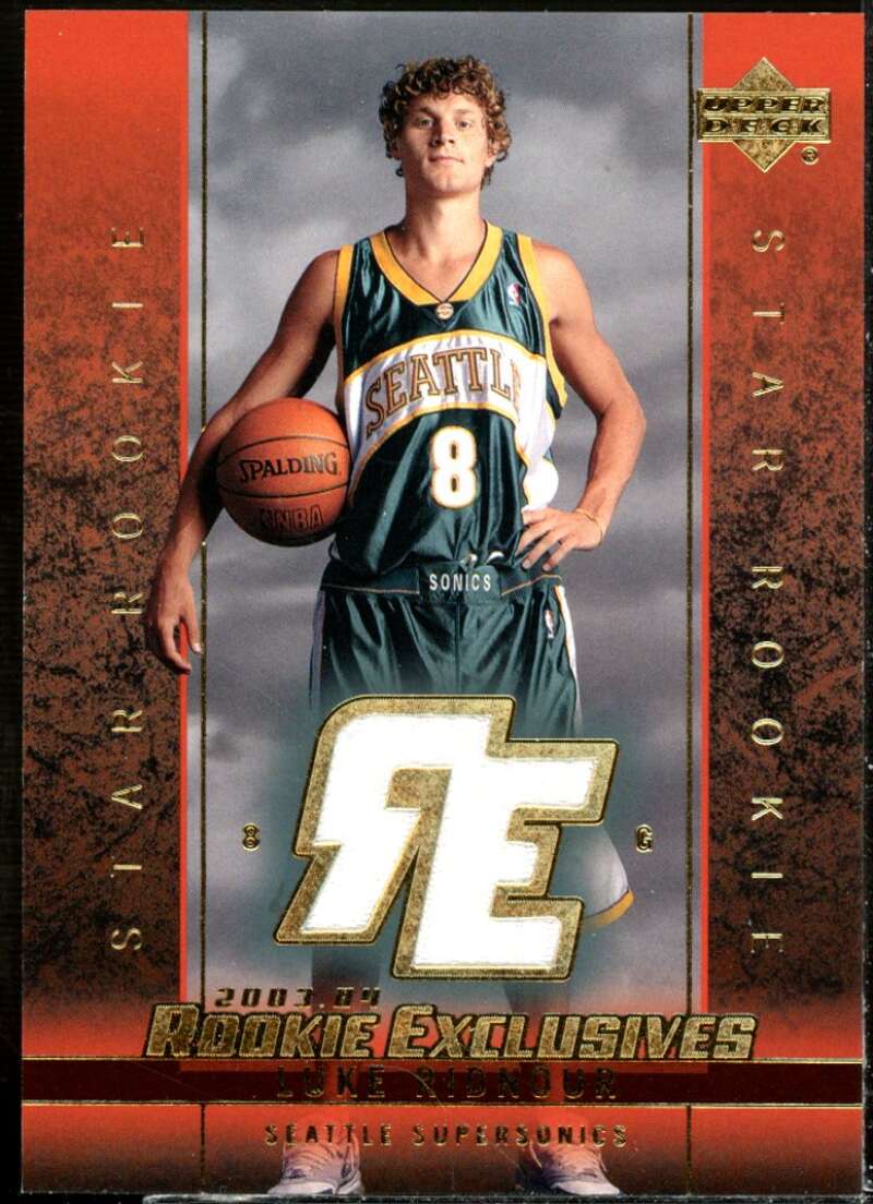 Luke Ridnour Rookie Card 2003-04 Upper Deck Rookie Exclusives Jerseys #J10  Image 1