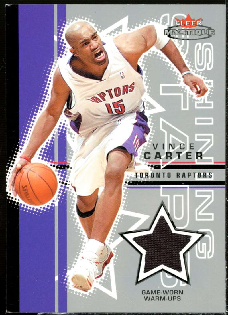 Vince Carter Card 2003-04 Fleer Mystique Shining Stars Warmups #SSVC  Image 1