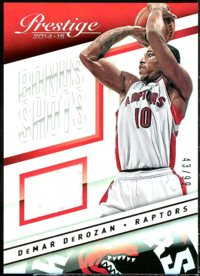 DeMar DeRozan Card 2014-15 Prestige Premium Bonus Shots Materials #58  Image 1