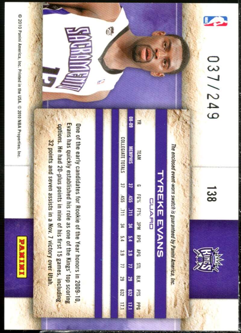 Tyreke Evans Rookie Card 2009-10 Studio Materials #138  Image 2