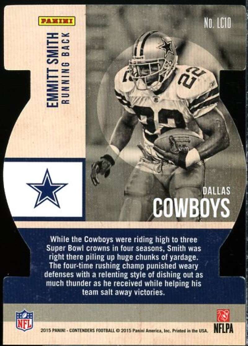 Emmitt Smith Card 2015 Panini Contenders Legendary Contenders Holo Gold #10  Image 2