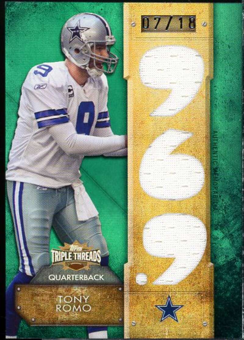 Tony Romo Card 2012 Topps Triple Threads Relic Emerald #TTR123  Image 1