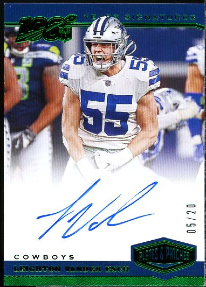 Leighton Vander Esch/20 2019 Plates and Patches 100 Years Signatures Green #22  Image 1