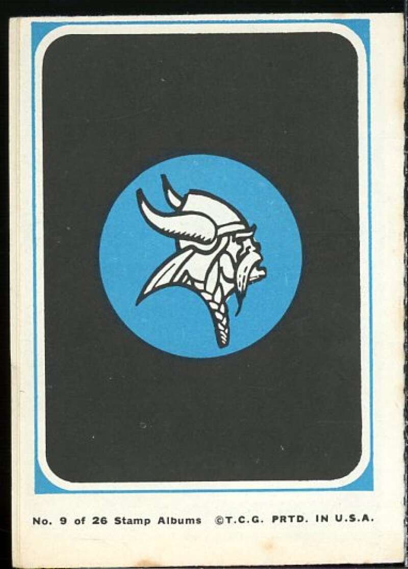 Minnesota Vikings Card 1969 Topps Mini-Albums Inserts #9  Image 2