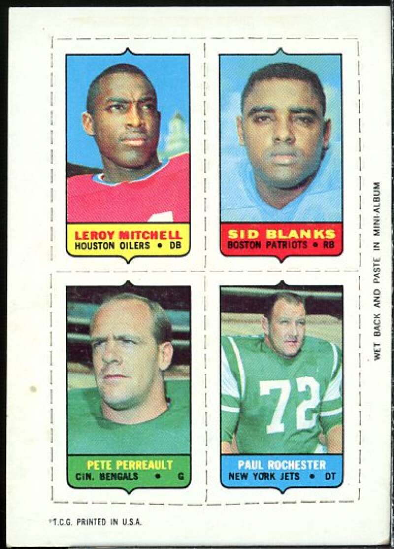 Leroy Mitchell/Blanks /Rochester /Perreault 1969 Topps Four-in-One Inserts #40  Image 1