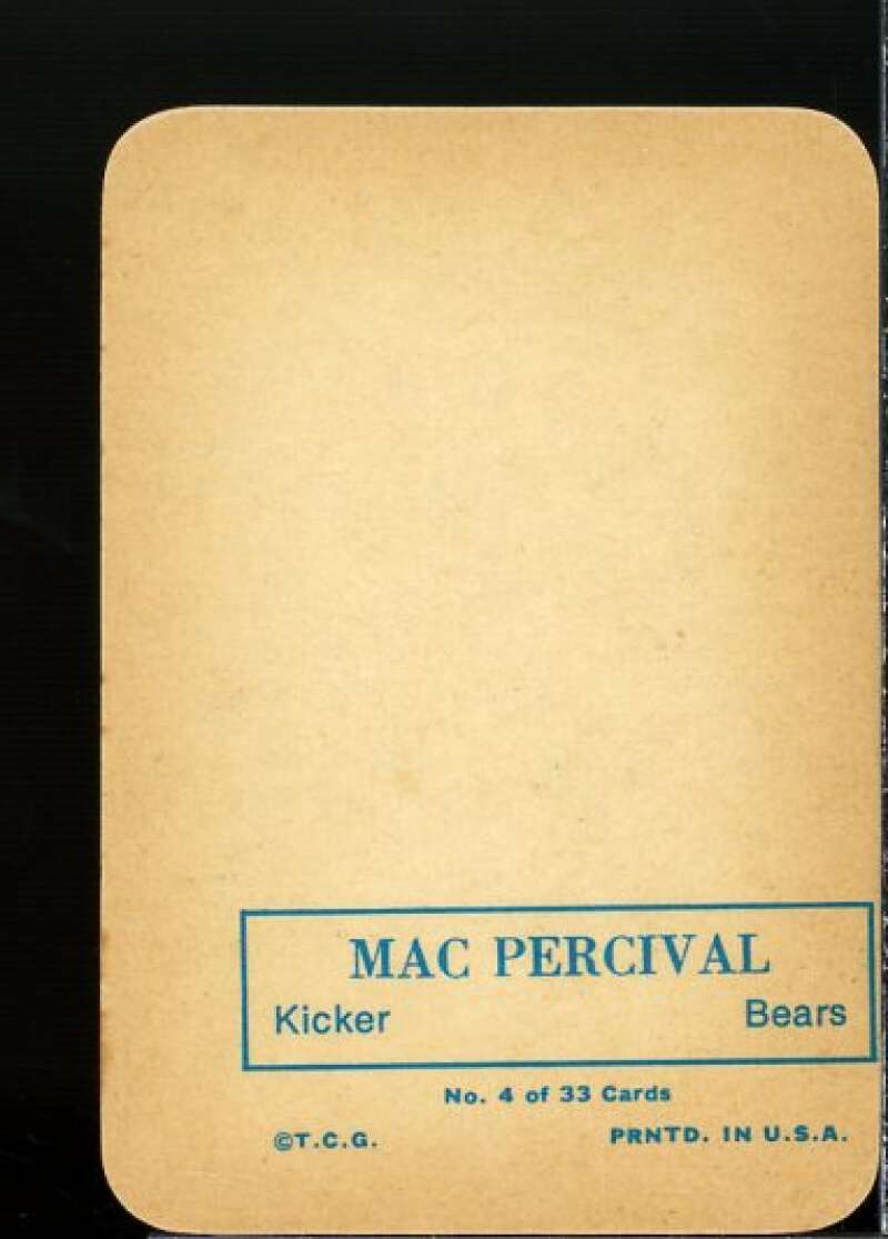 Mac Percival Card 1970 Topps Glossy Inserts #4  Image 2