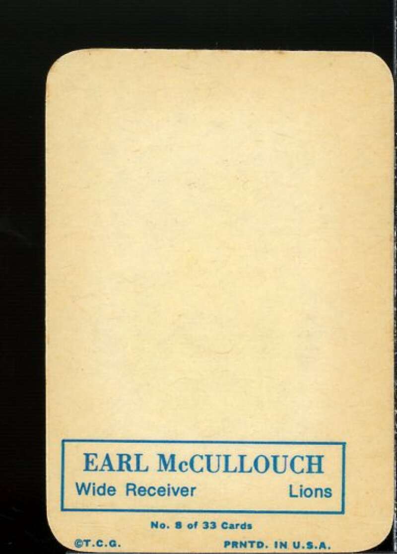 Earl McCullouch Card 1970 Topps Glossy Inserts #8  Image 2