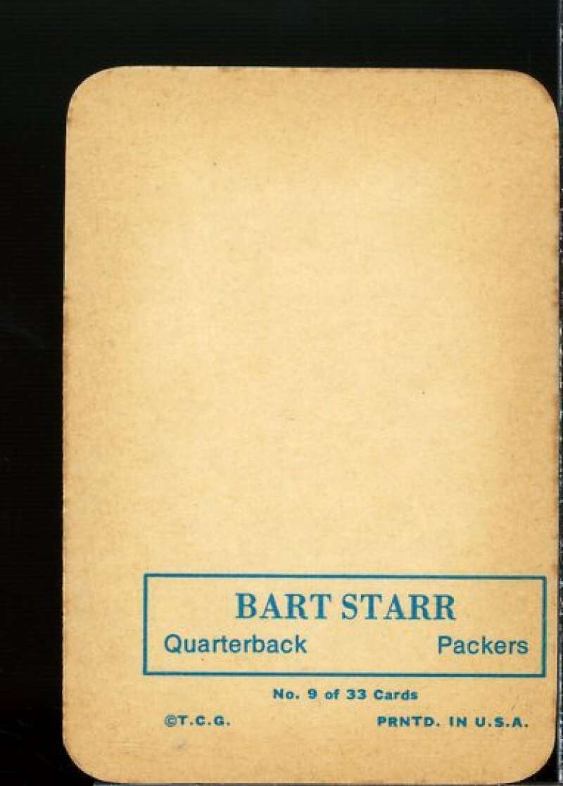 Bart Starr Card 1970 Topps Glossy Inserts #9  Image 2