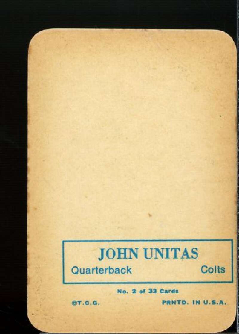 Johnny Unitas Card 1970 Topps Glossy Inserts #2  Image 2