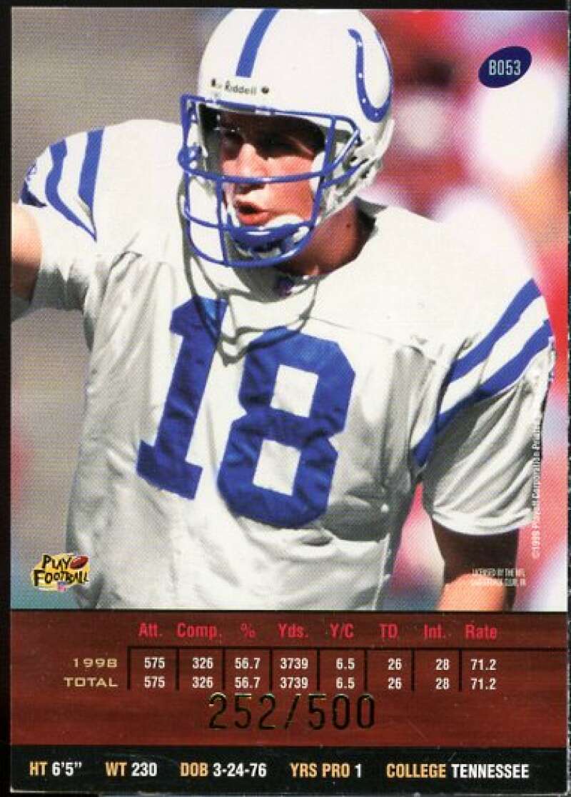 Peyton Manning Card 1999 Playoff Prestige SSD Spectrum Blue #53  Image 2