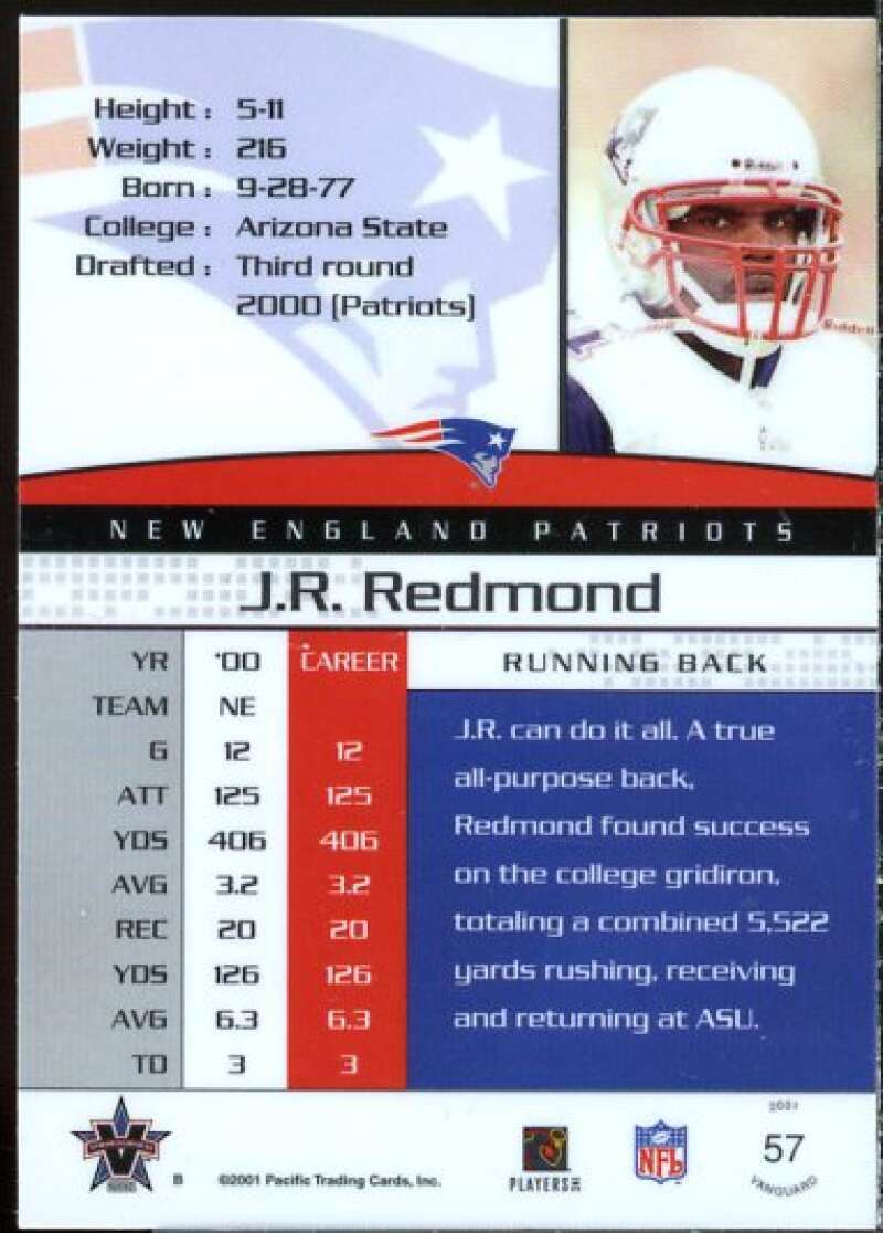 J.R. Redmond Card 2001 Vanguard Red #57  Image 2