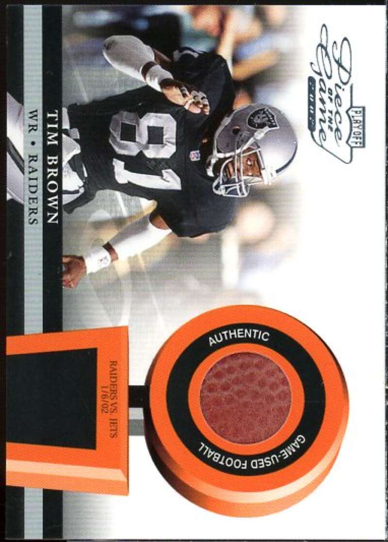 Tim Brown FB Card 2002 Playoff Piece of the Game Materials #52F  Image 1