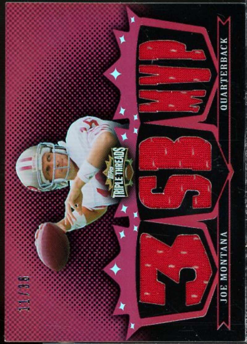 Joe Montana Card 2007 Topps Triple Threads Relic Prime Red #39  Image 1