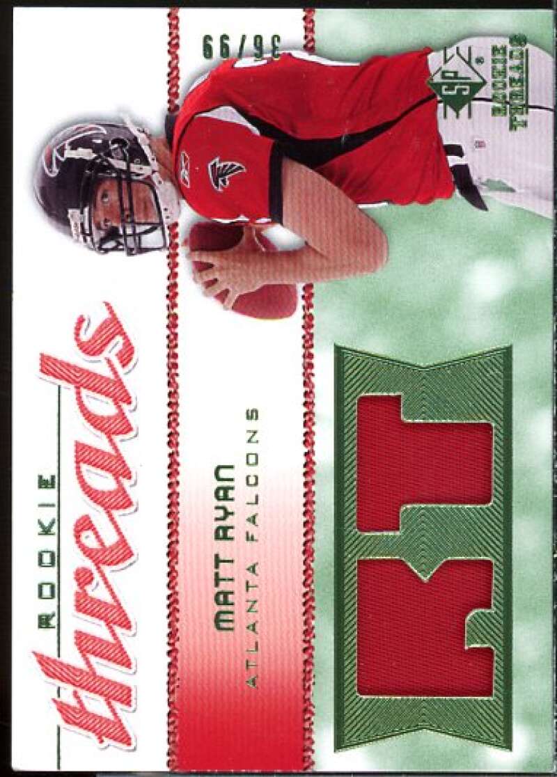 Matt Ryan Card 2008 SP Rookie Threads Rookie Threads Patch 99 #RTMR  Image 1