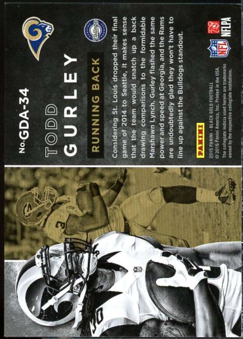 Todd Gurley Rookie Card 2015 Panini Black Gold Golden Days #GDA34  Image 2