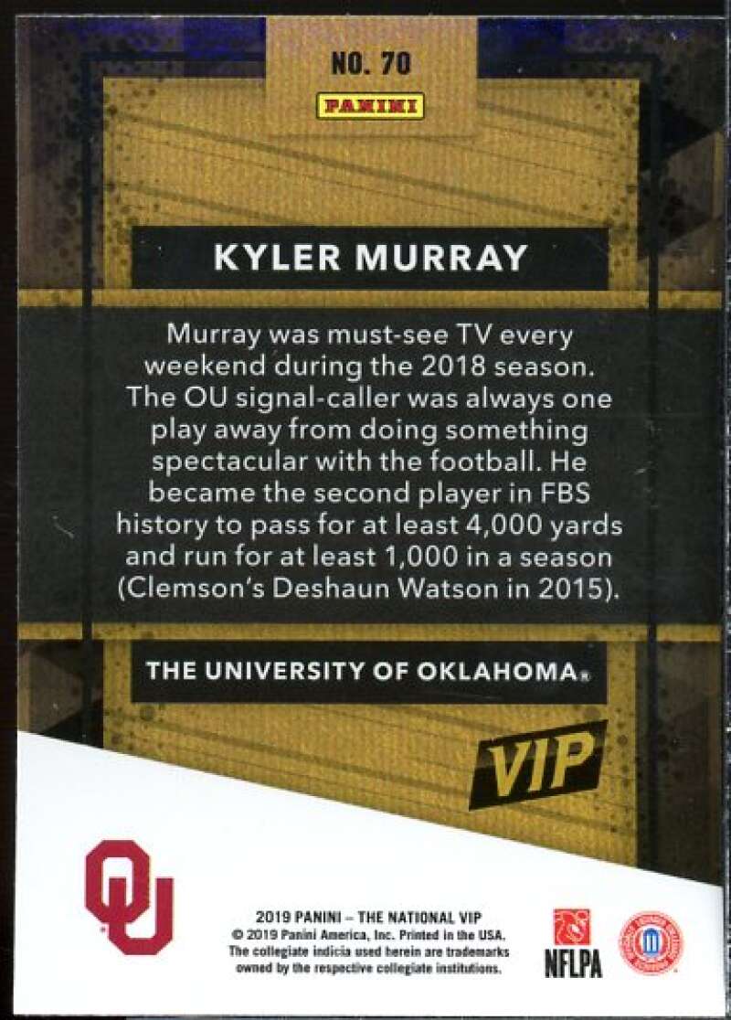 Kyler Murray Rookie Card 2019 Panini National Convention VIP Party #70  Image 2