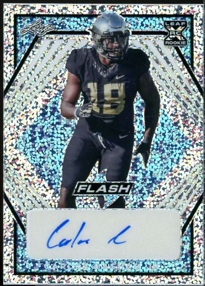 Carlos Basham Jr. Rookie Card 2021 Leaf Flash Autographs Platinum Blue #BACBJ  Image 1