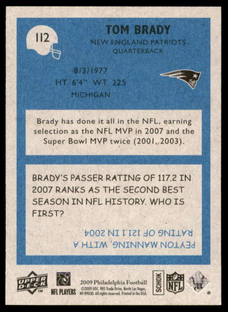 Tom Brady Card 2009 Philadelphia #112  Image 2