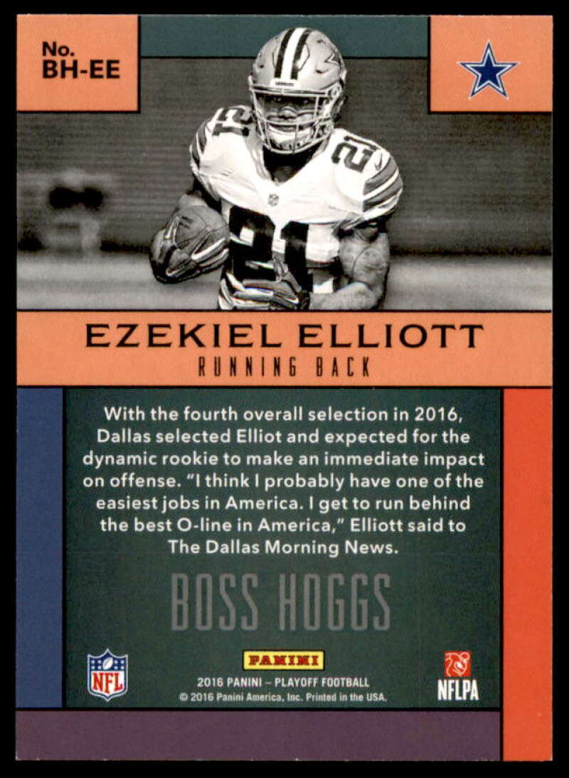 Ezekiel Elliott Rookie Card 2016 Playoff Boss Hoggs #BHEE  Image 2