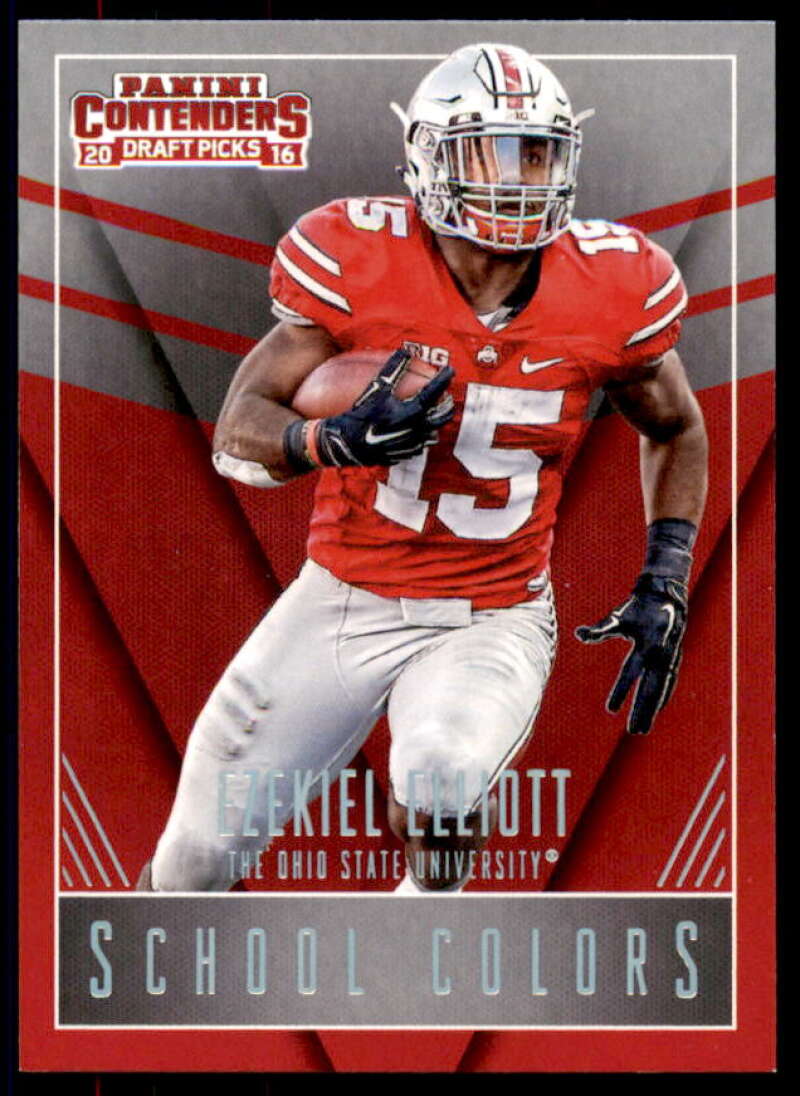 Ezekiel Elliott Rookie Card 2016 Panini Contenders Draft Picks School Colors #5  Image 1