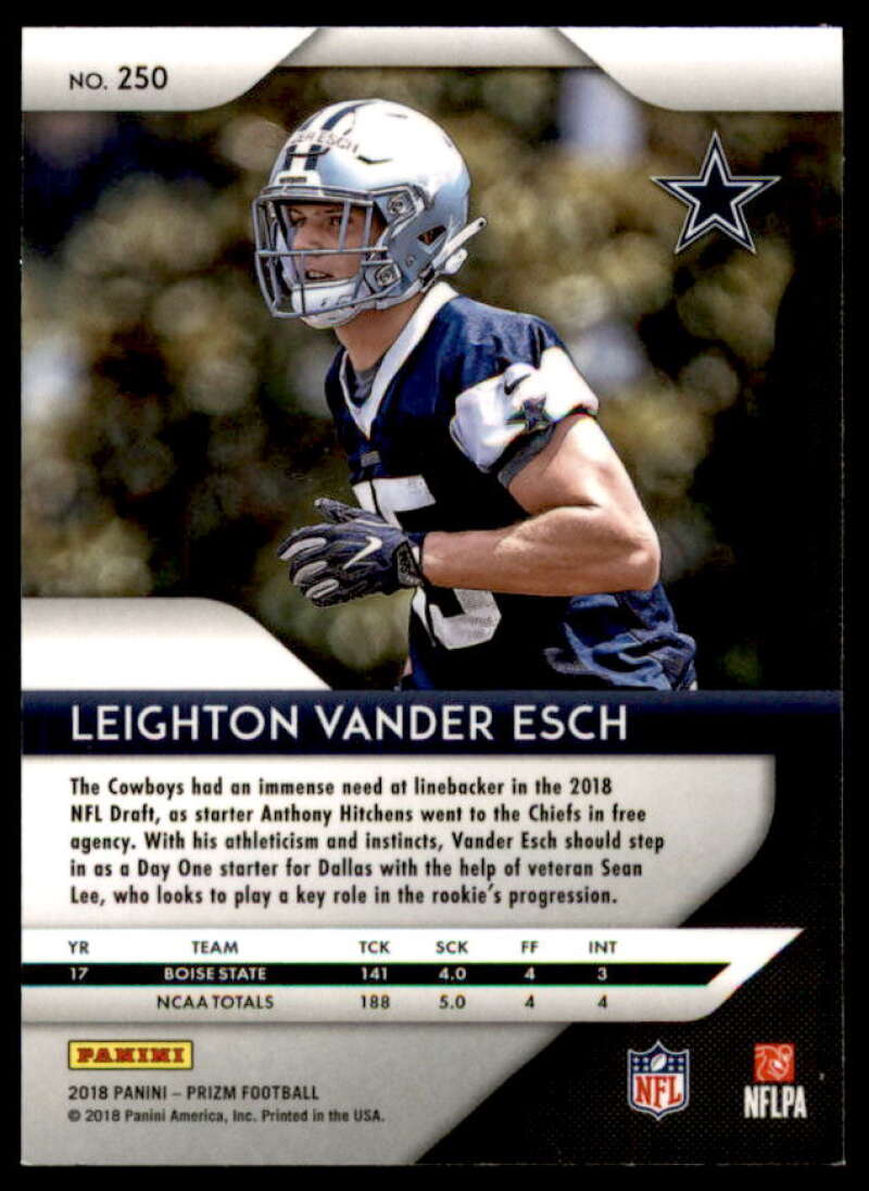 Leighton Vander Esch Rookie Card 2018 Panini Prizm #250  Image 2