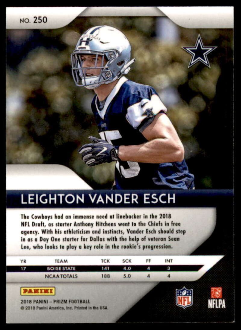 Leighton Vander Esch Rookie Card 2018 Panini Prizm #250  Image 2