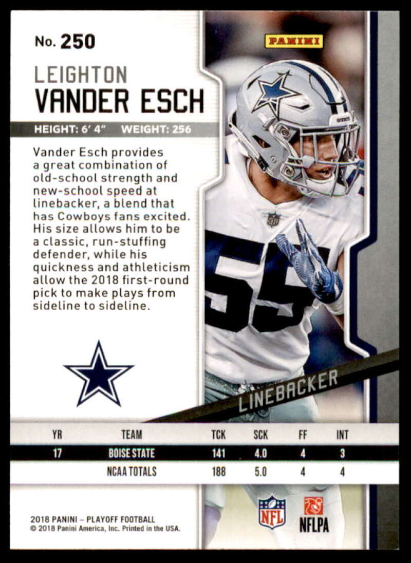 Leighton Vander Esch Rookie Card 2018 Playoff #250  Image 2