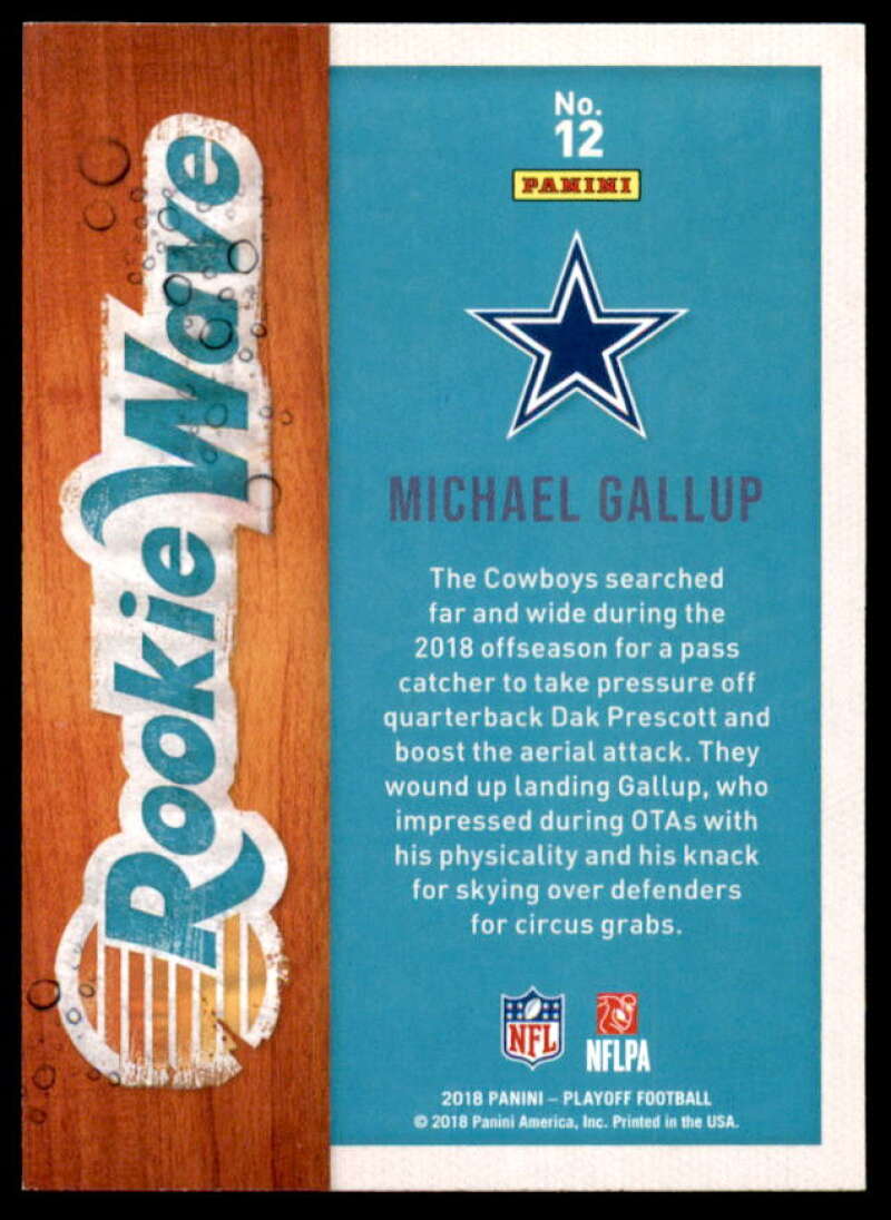 Michael Gallup Card 2018 Playoff Rookie Wave #12  Image 2