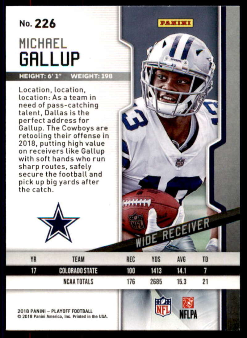 Michael Gallup Rookie Card 2018 Playoff #226  Image 1