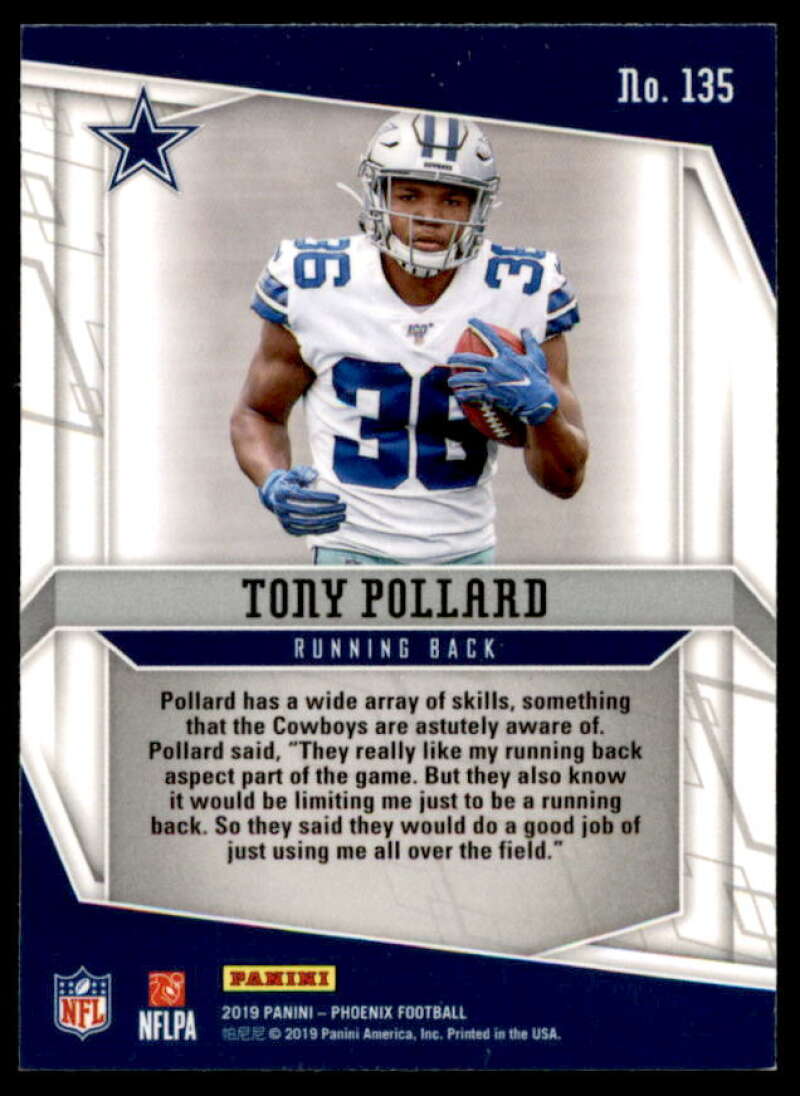 Tony Pollard Rookie Card 2019 Panini Phoenix #135  Image 2