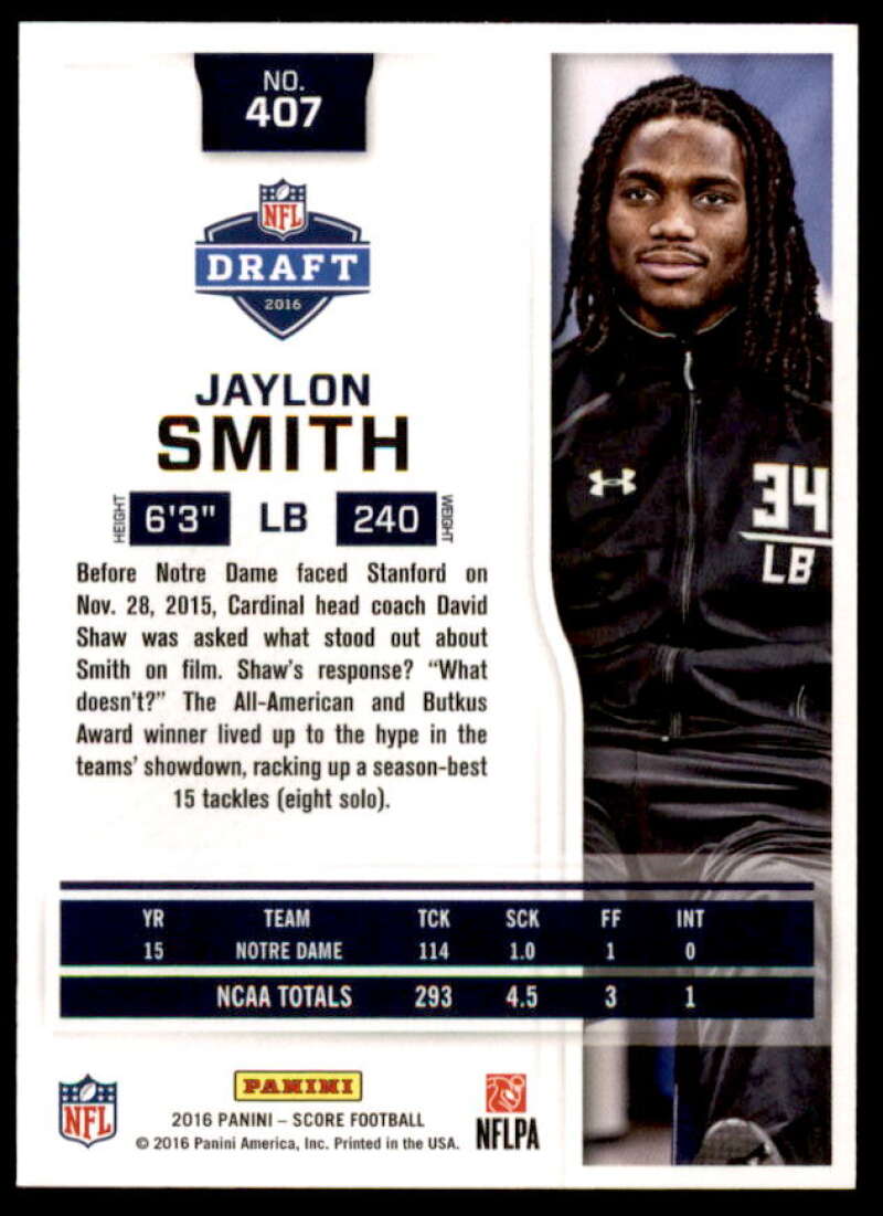 Jaylon Smith Rookie Card 2016 Score #407  Image 2