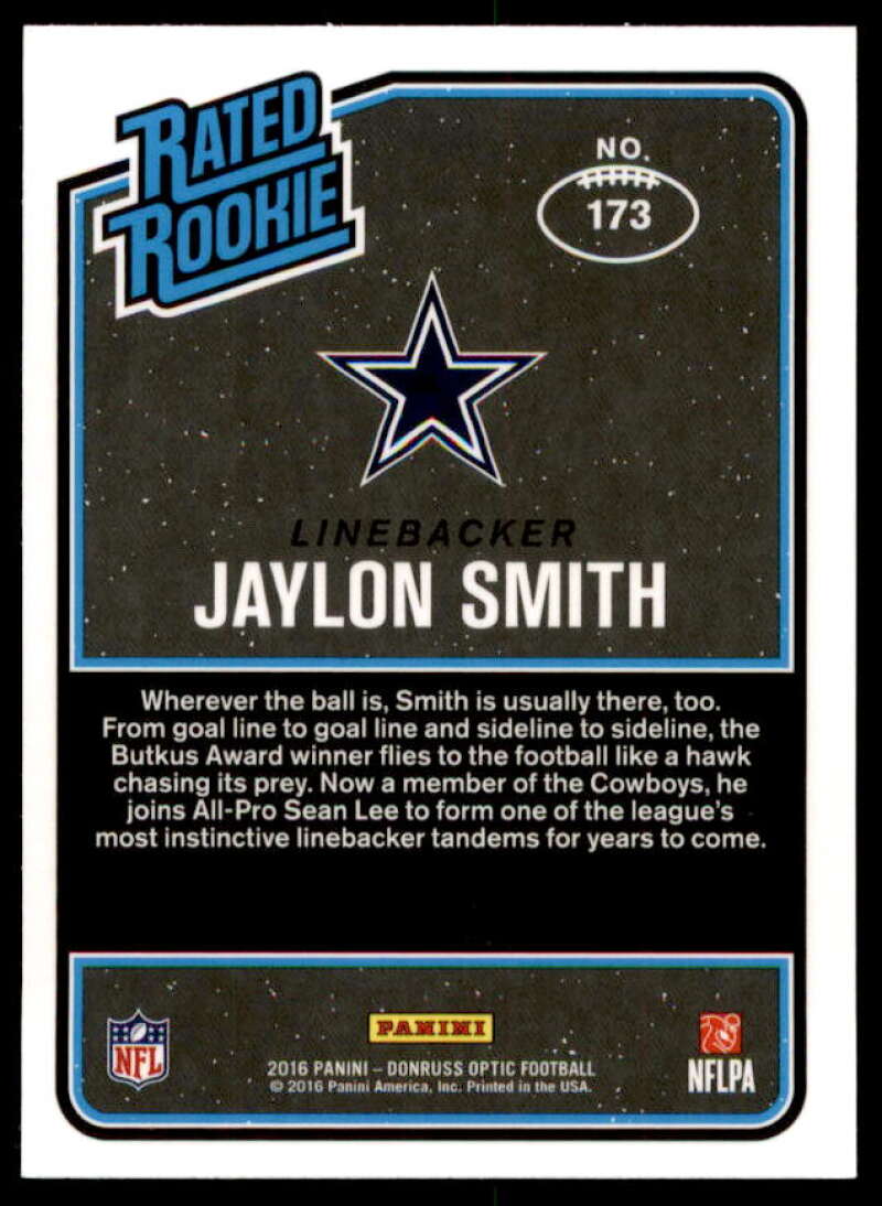 Jaylon Smith RR Rookie Card 2016 Donruss Optic #173  Image 2