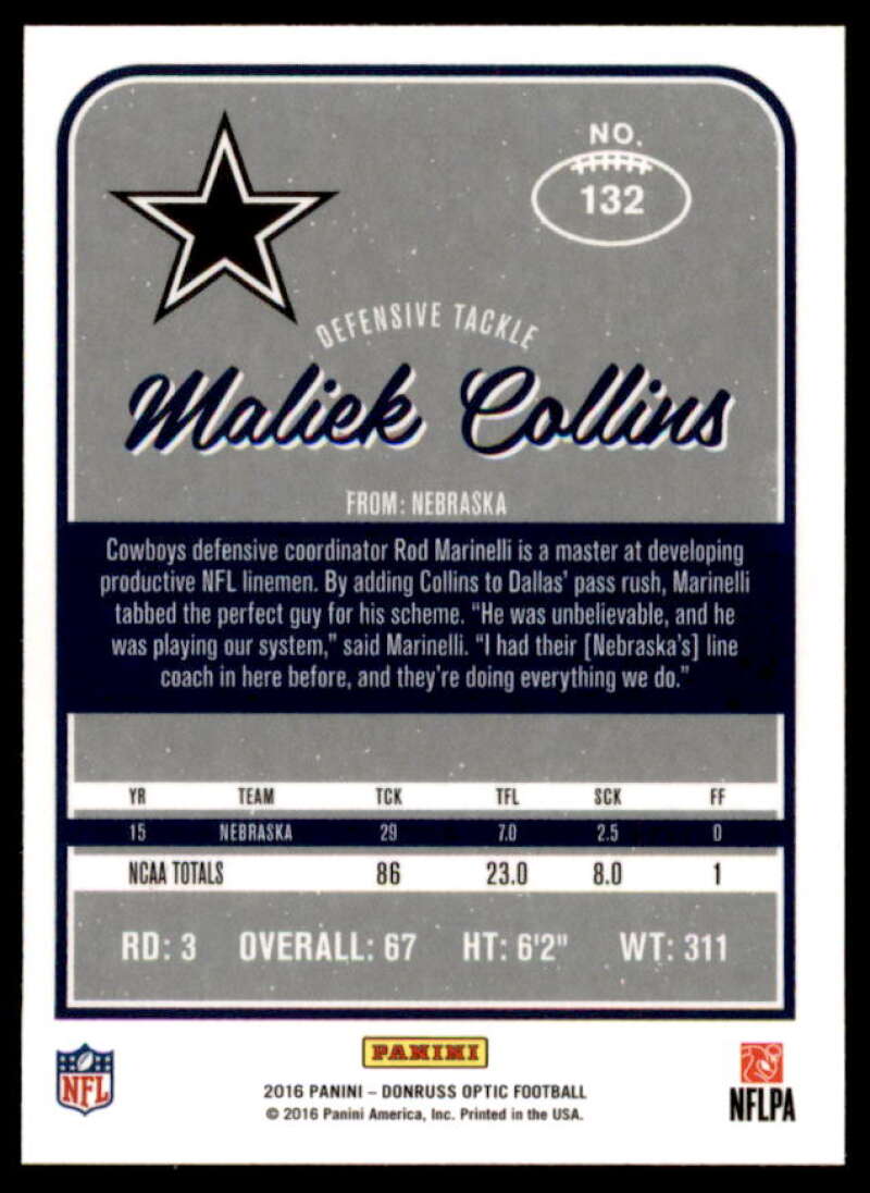 Maliek Collins Rookie Card 2016 Donruss Optic #132  Image 2