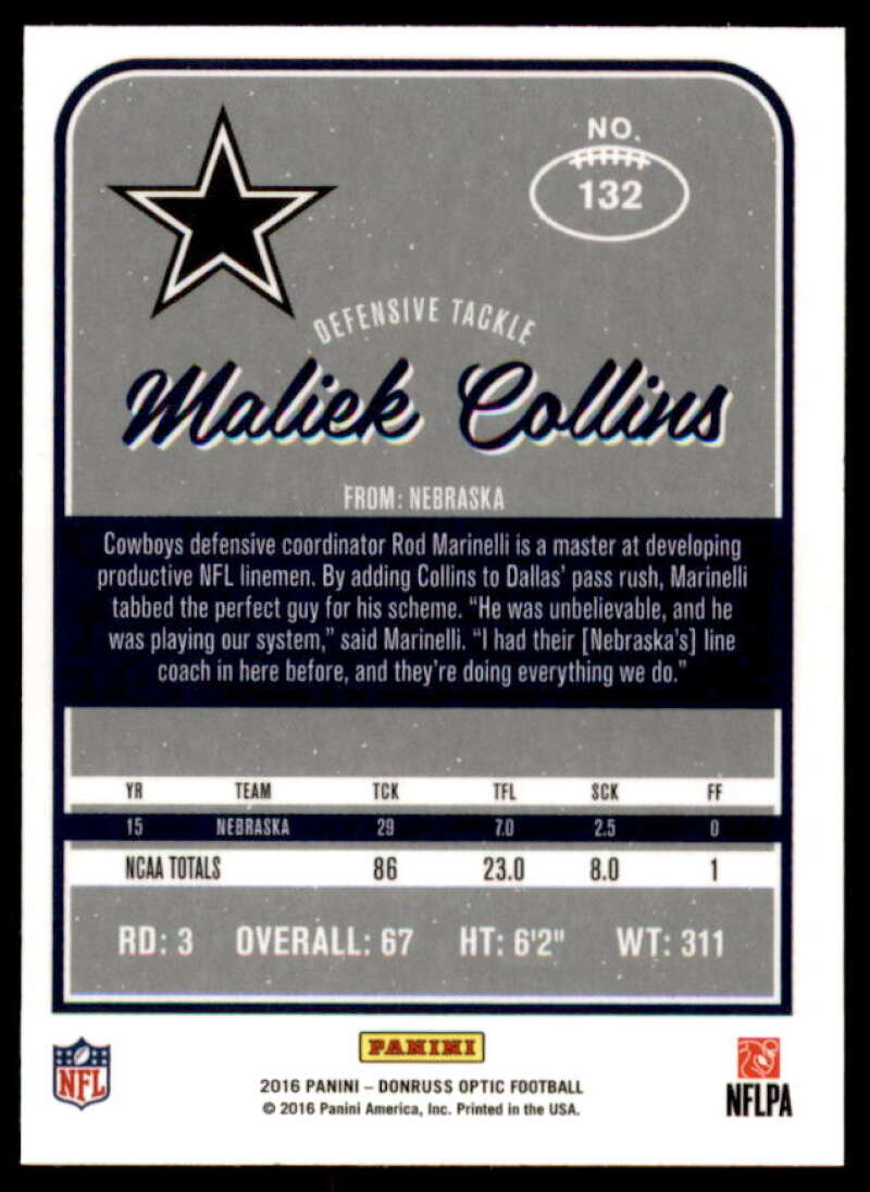 Maliek Collins Rookie Card 2016 Donruss Optic #132  Image 2