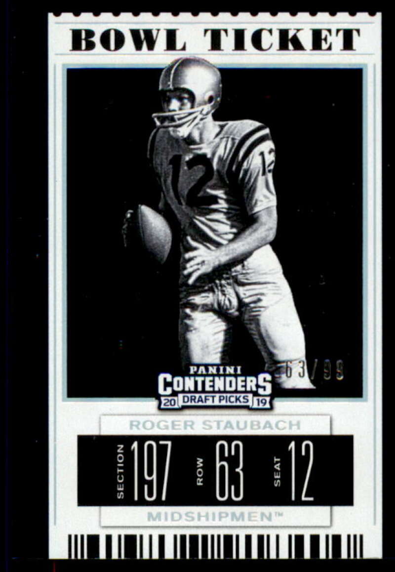 Roger Staubach 2019 Panini Contenders Draft Picks Draft Ticket Blue Foil #86  Image 1