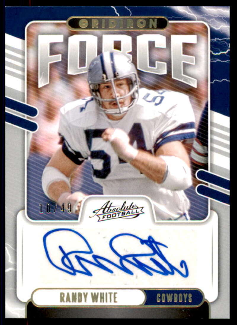 Randy White Card 2020 Absolute Gridiron Force Signatures Gold #7  Image 1