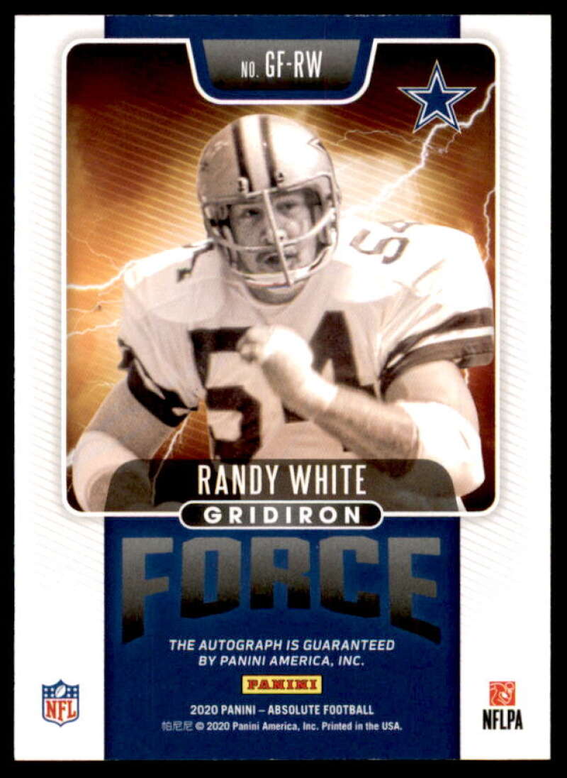 Randy White Card 2020 Absolute Gridiron Force Signatures Gold #7  Image 2