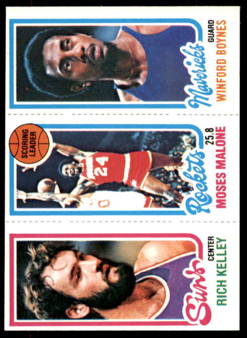 192 Rich Kelley/102 Moses Malone TL/64 Winford Boynes Card 1980-81 Topps #71  Image 1