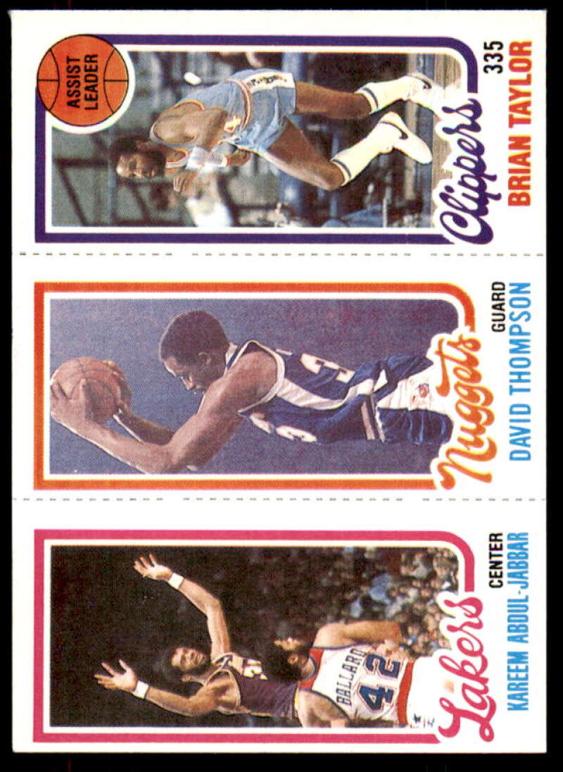 135 Kareem Abdul-Jabbar/79 David Thompson/216 Brian Taylor TL 1980-81 Topps #44  Image 1