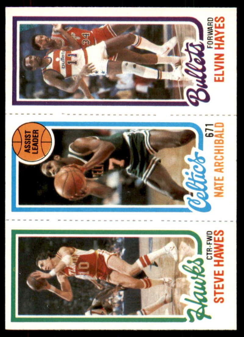 24 Steve Hawes/32 Nate Archibald TL/248 Elvin Hayes Card 1980-81 Topps #4  Image 1